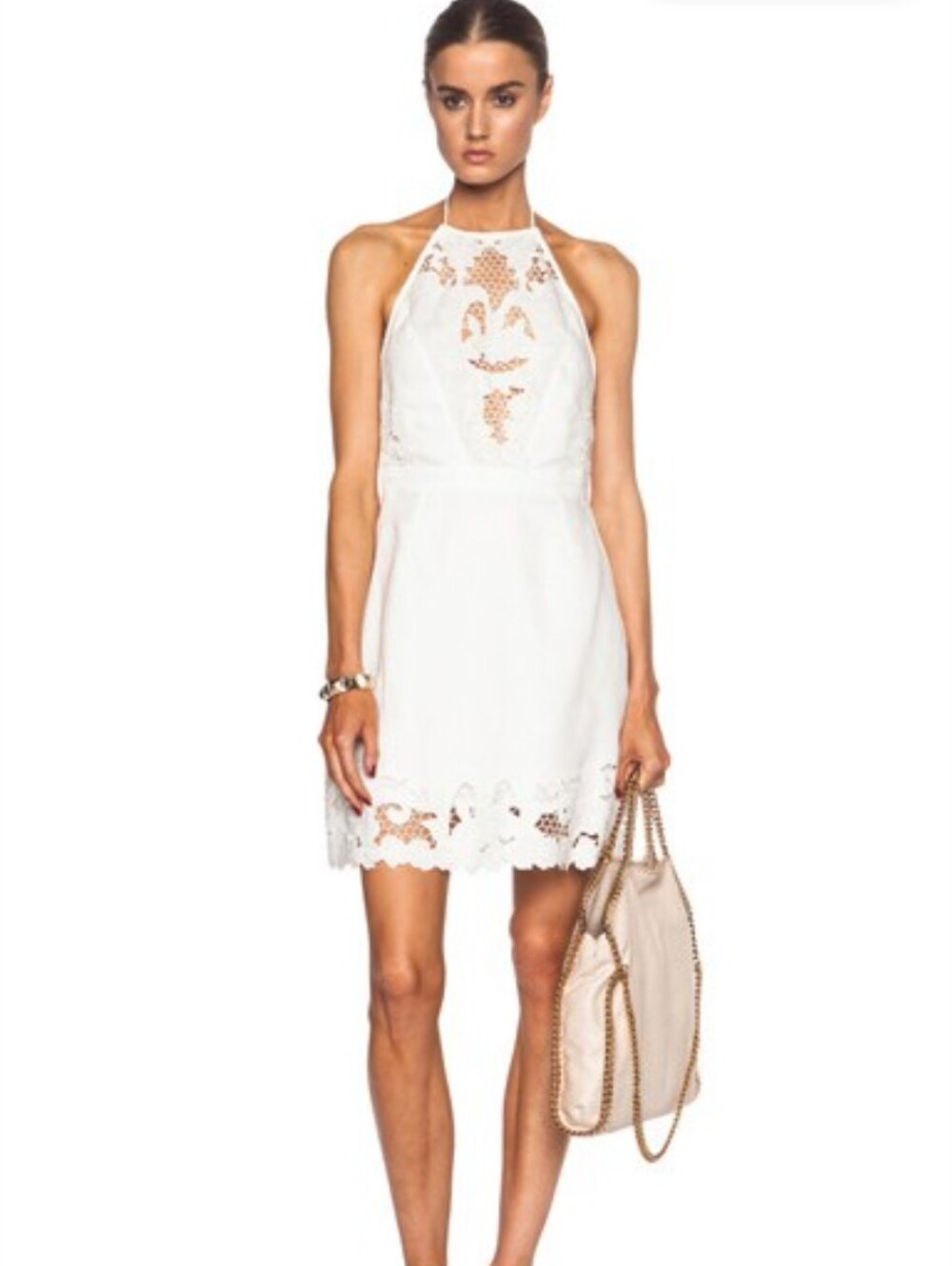 Zimmermann Trinity White Backless Halter Lace Dress (AU 1)